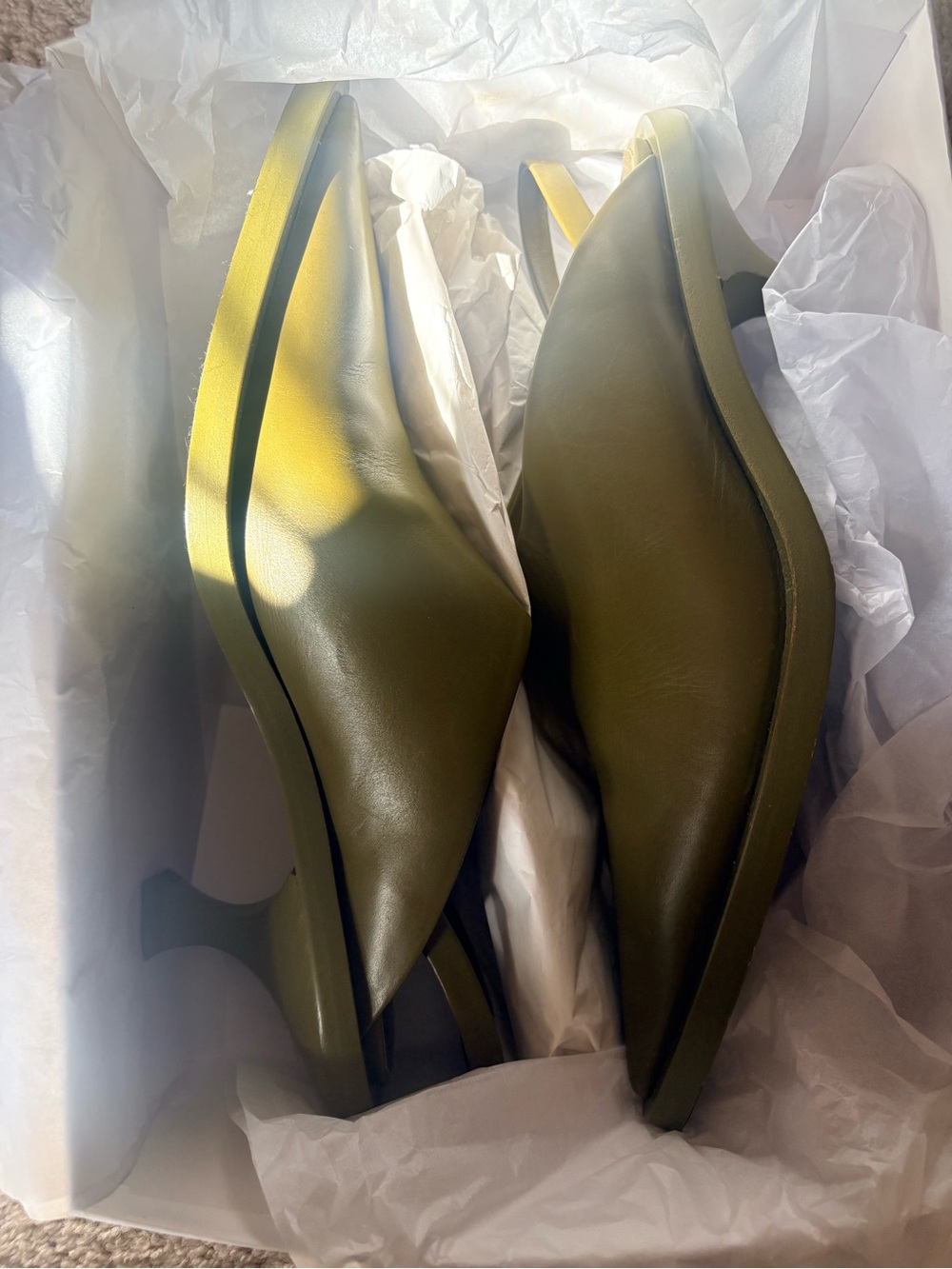 Jil sander leather slingbacks